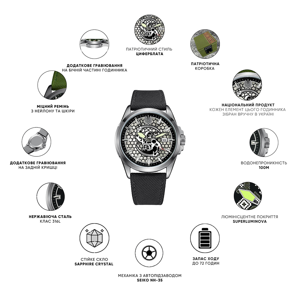 Awarder Cossack Black-Black Automatic 10ATM - 2