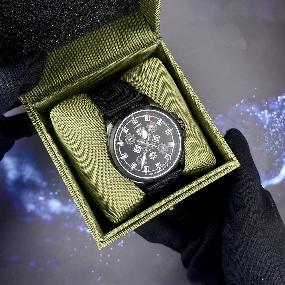 Awarder Embroidery Black-Army Green Black Battery 10ATM - 3