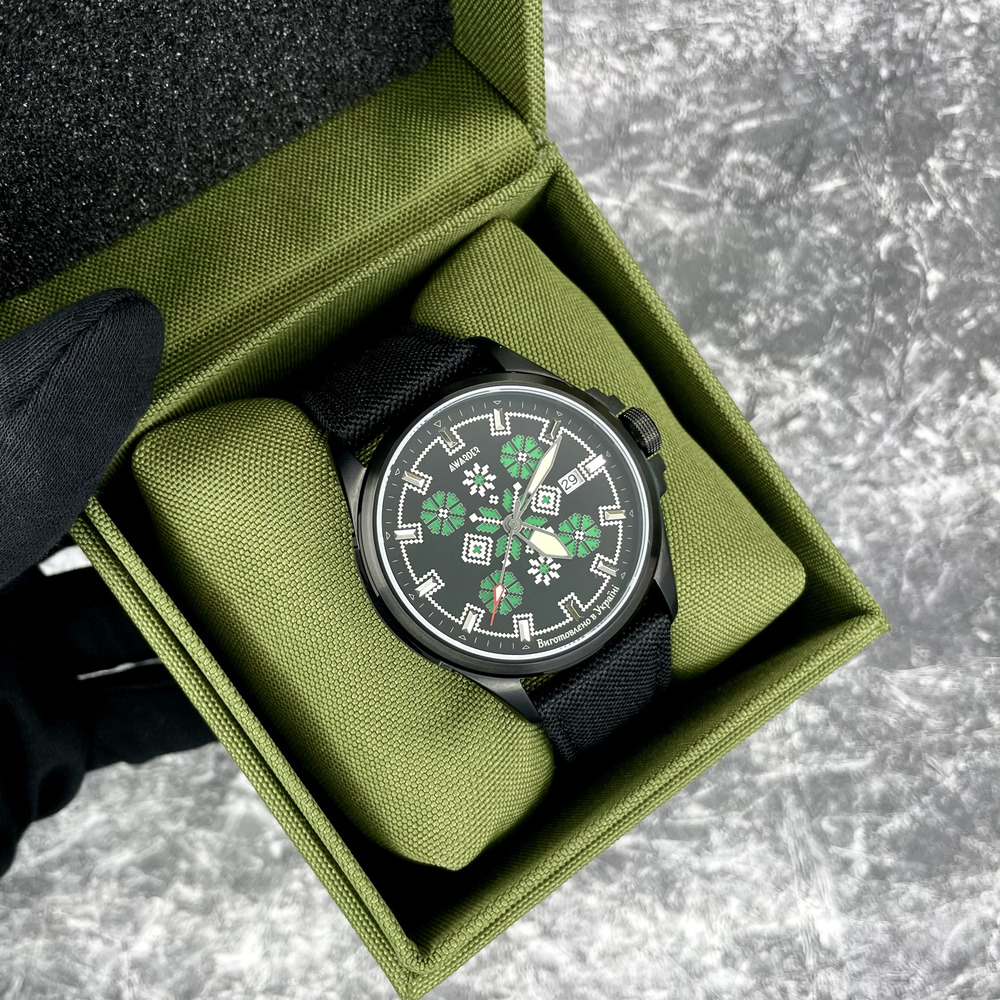 Awarder Embroidery Black-Green Black Automatic 10ATM - 4