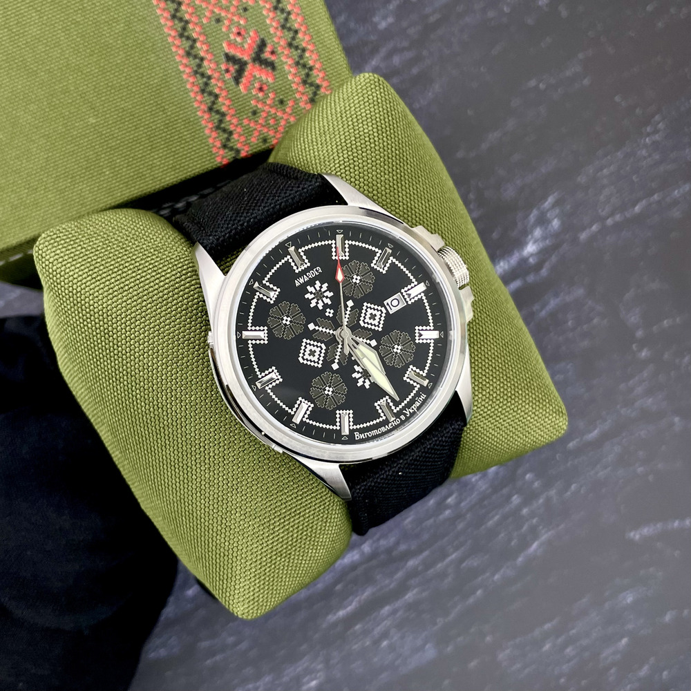 Awarder Embroidery Silver-Army Green Black Automatic 10ATM - 4