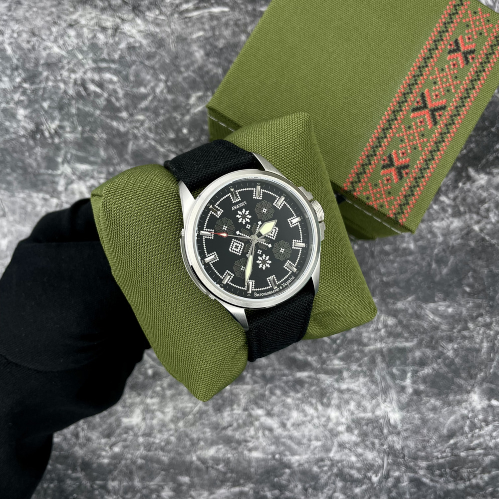 Awarder Embroidery Silver-Army Green Black Battery 10ATM - 4