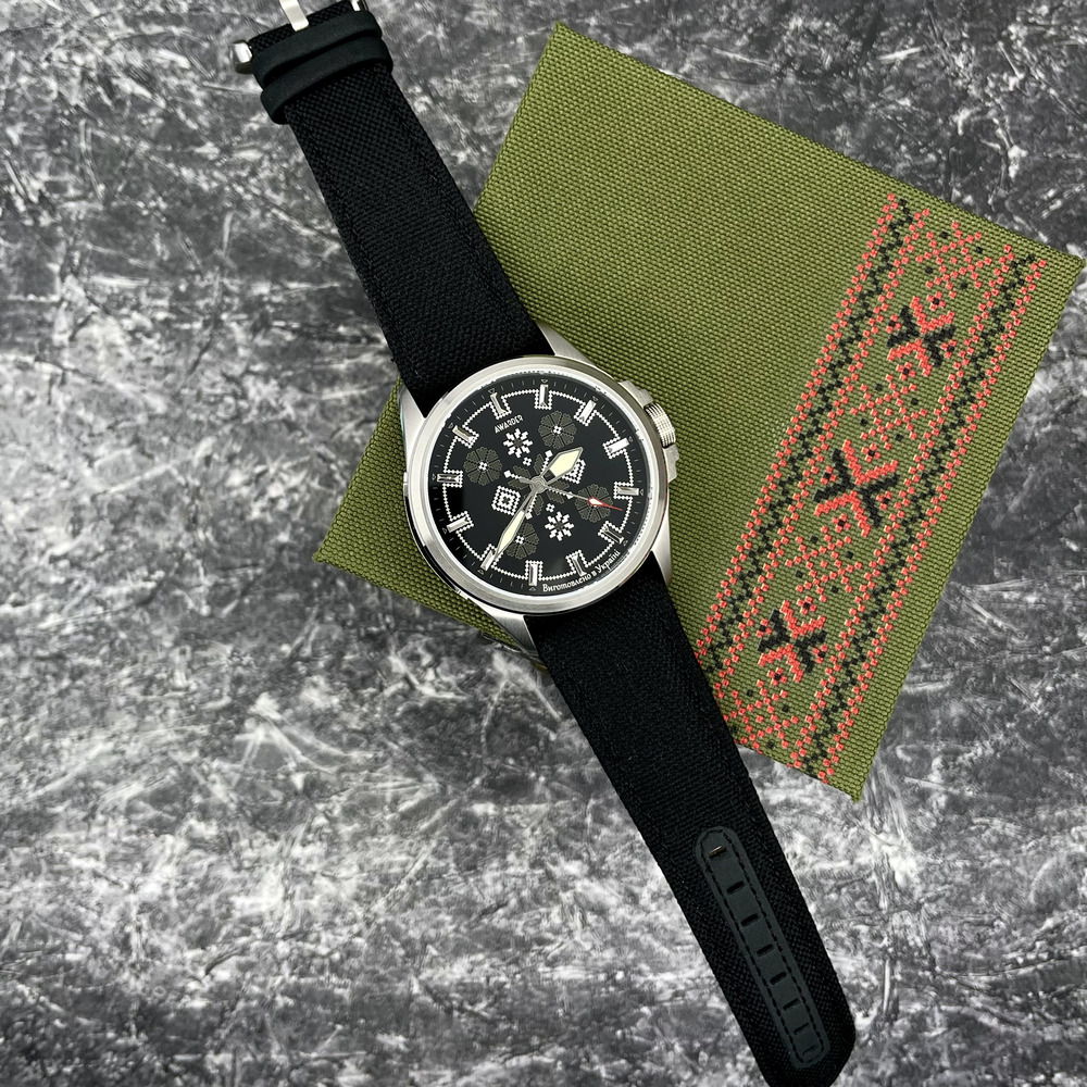 Awarder Embroidery Silver-Army Green Black Battery 10ATM - 5