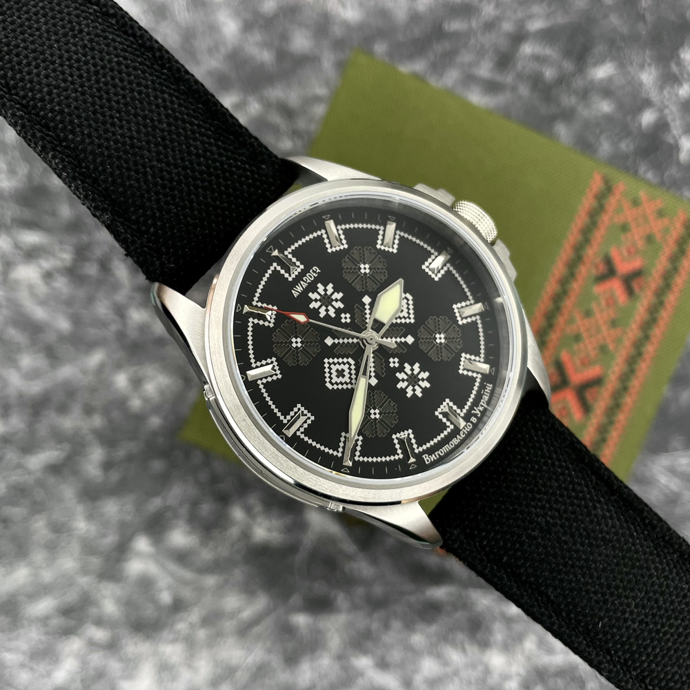 Awarder Embroidery Silver-Army Green Black Battery 10ATM - 6