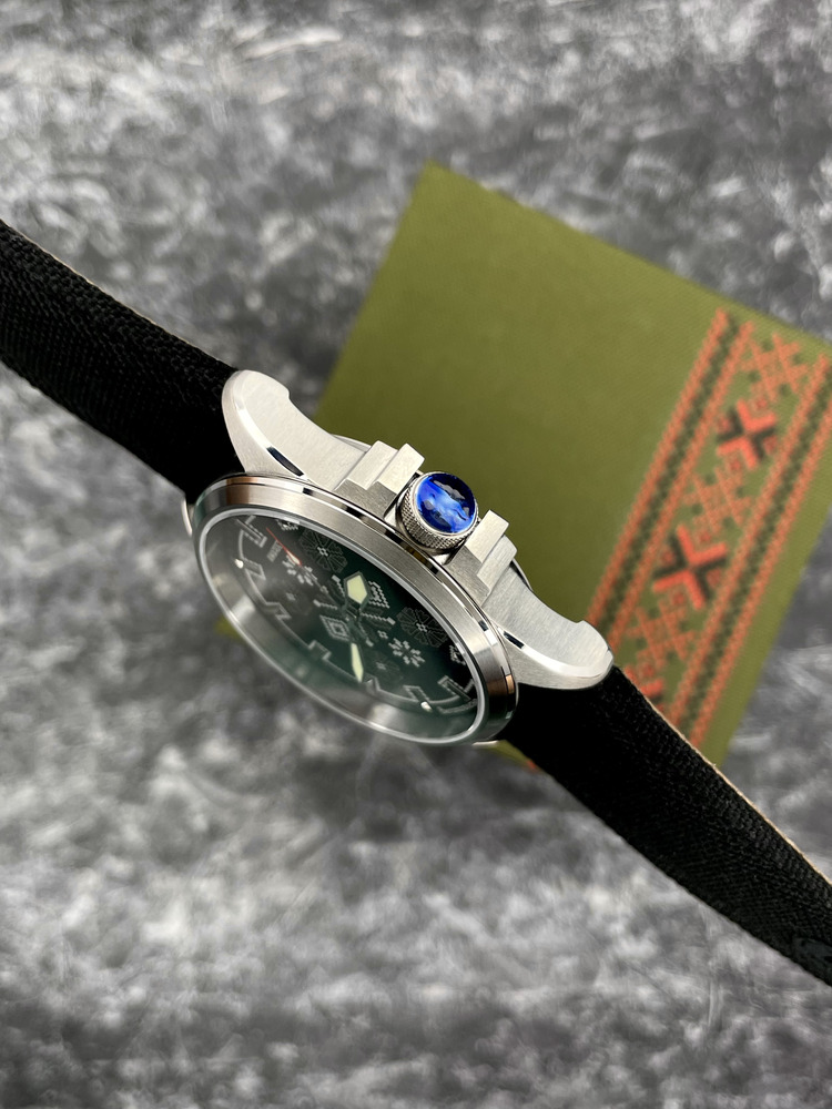 Awarder Embroidery Silver-Army Green Black Battery 10ATM - 7