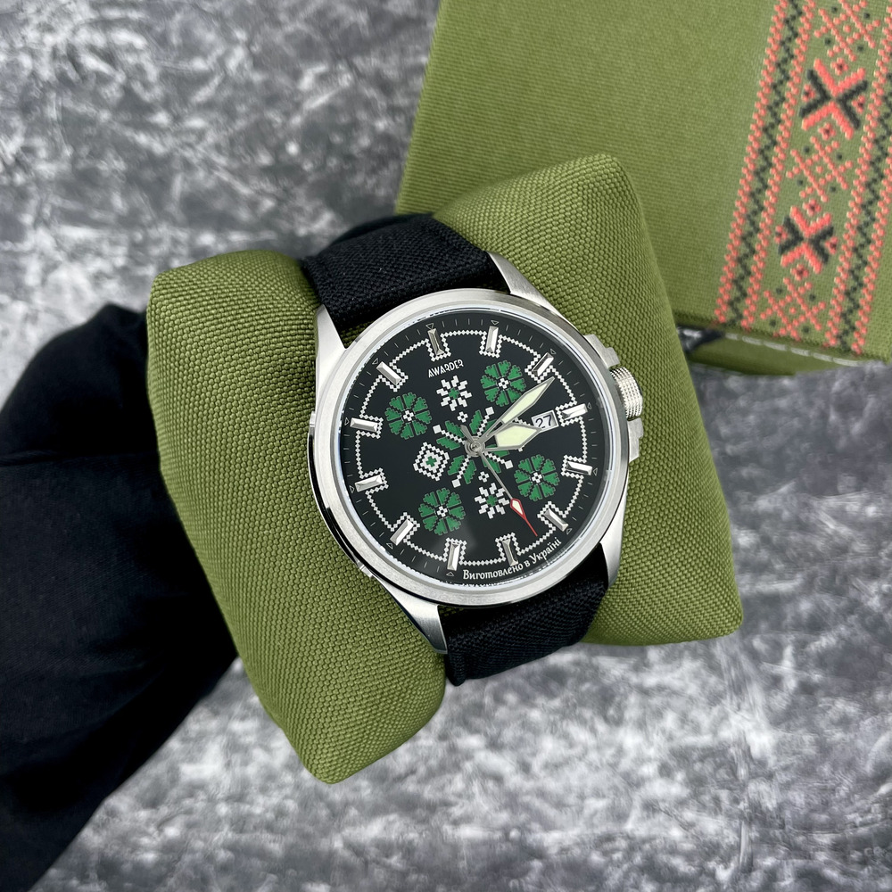 Awarder Embroidery Silver-Green Black Automatic 10ATM - 3