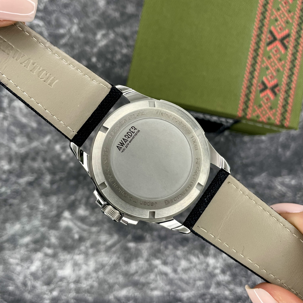 Awarder Embroidery Silver-Green Black Automatic 10ATM - 7