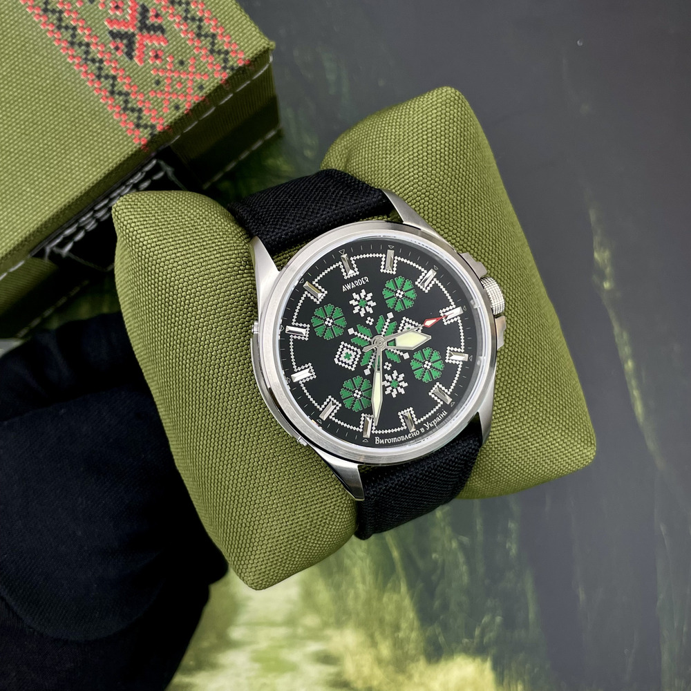 Awarder Embroidery Silver-Green Black Battery 10ATM - 4