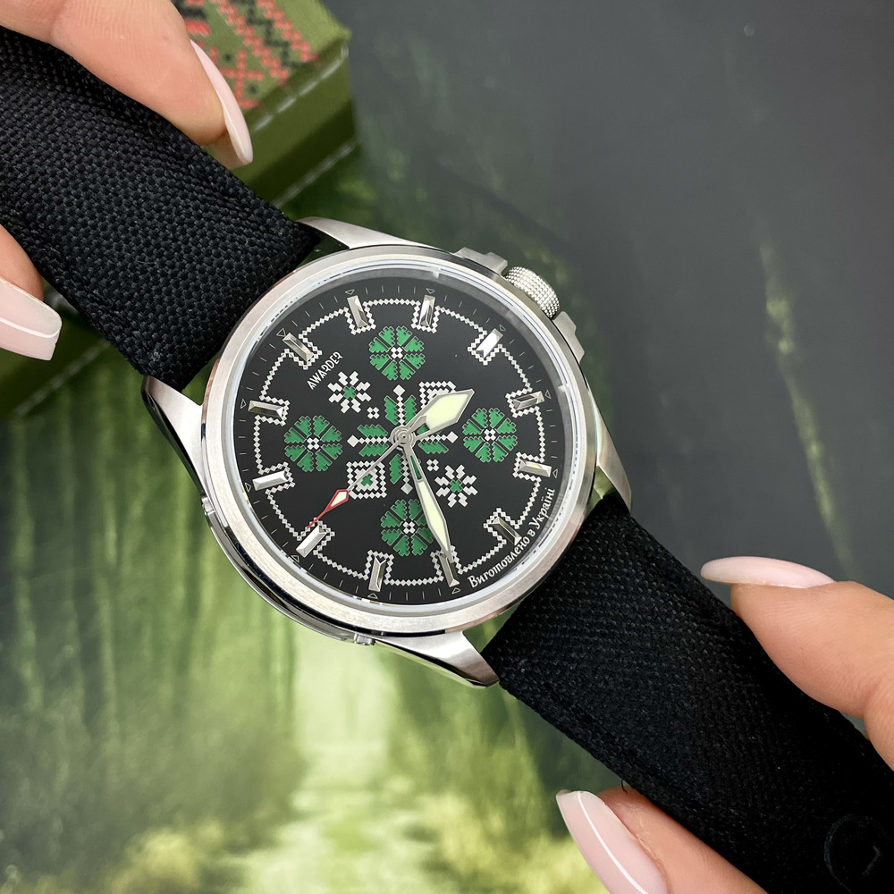 Awarder Embroidery Silver-Green Black Battery 10ATM - 5