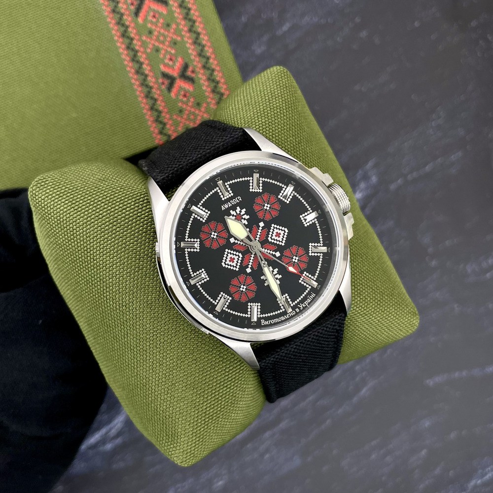 Awarder Embroidery Silver-Red Black Battery 10ATM - 4