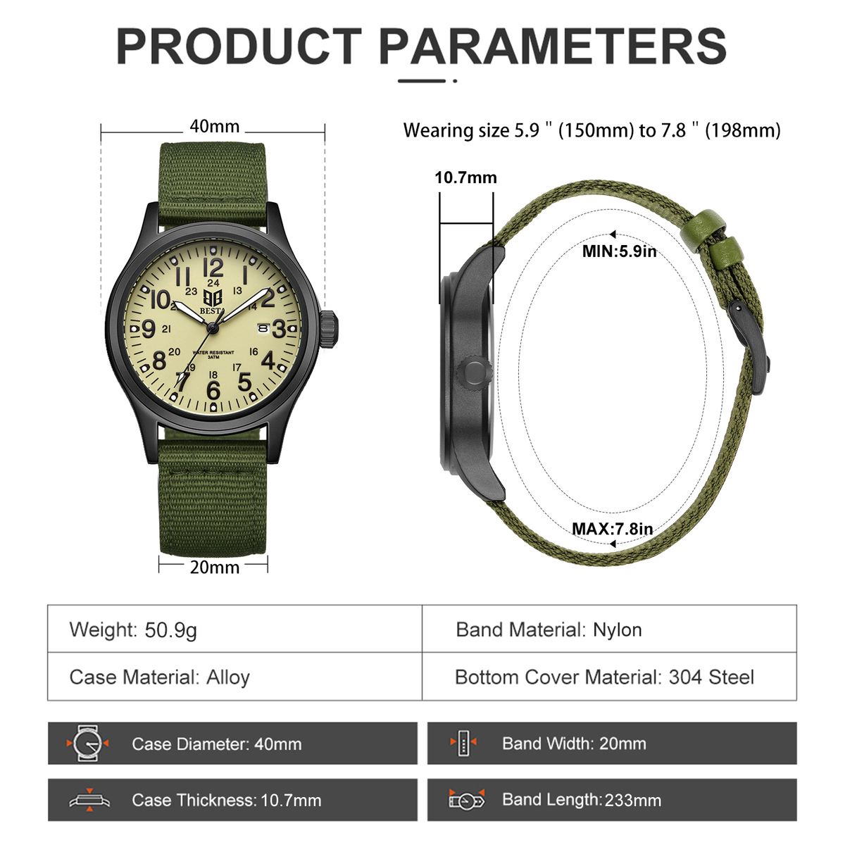 Besta Command Green Nylon, 2 ремінці - 6