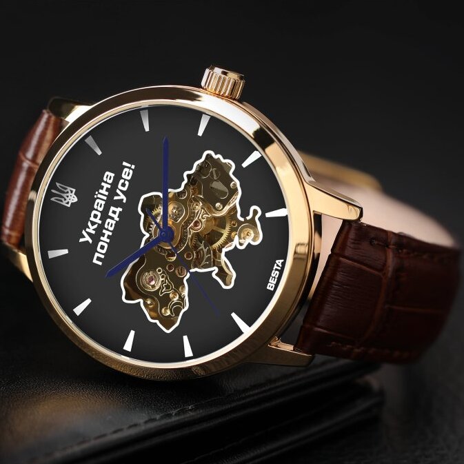 Besta Skeleton Gold Black Dial - 4