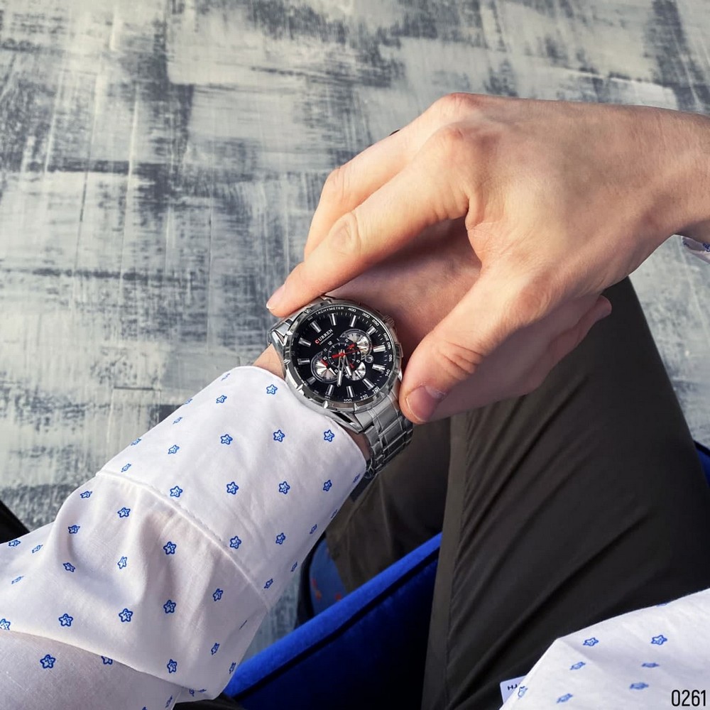 Curren 8363 Silver-Black - 9