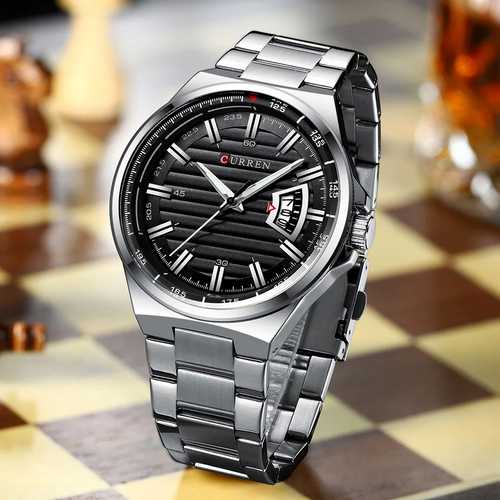 Curren 8375 Silver-Black - 2