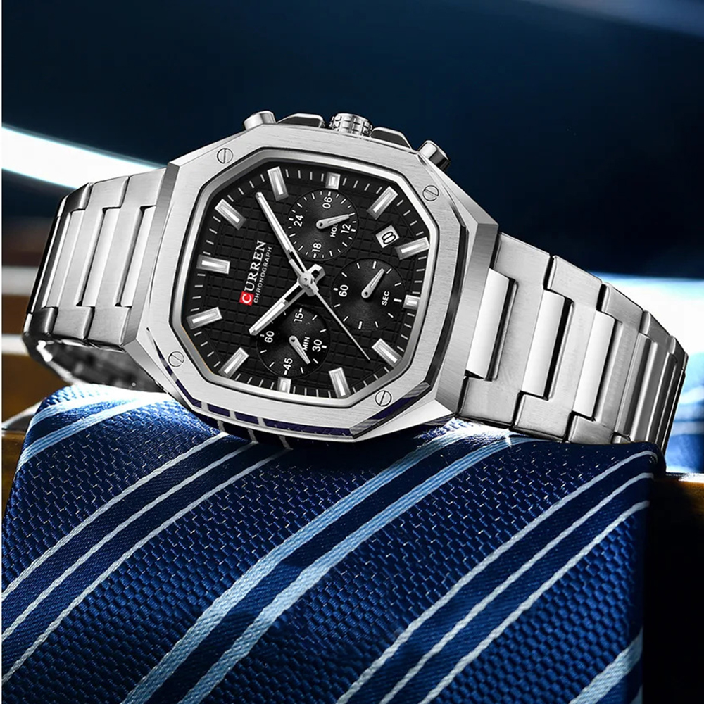 Curren 8459 Silver-Black - 2