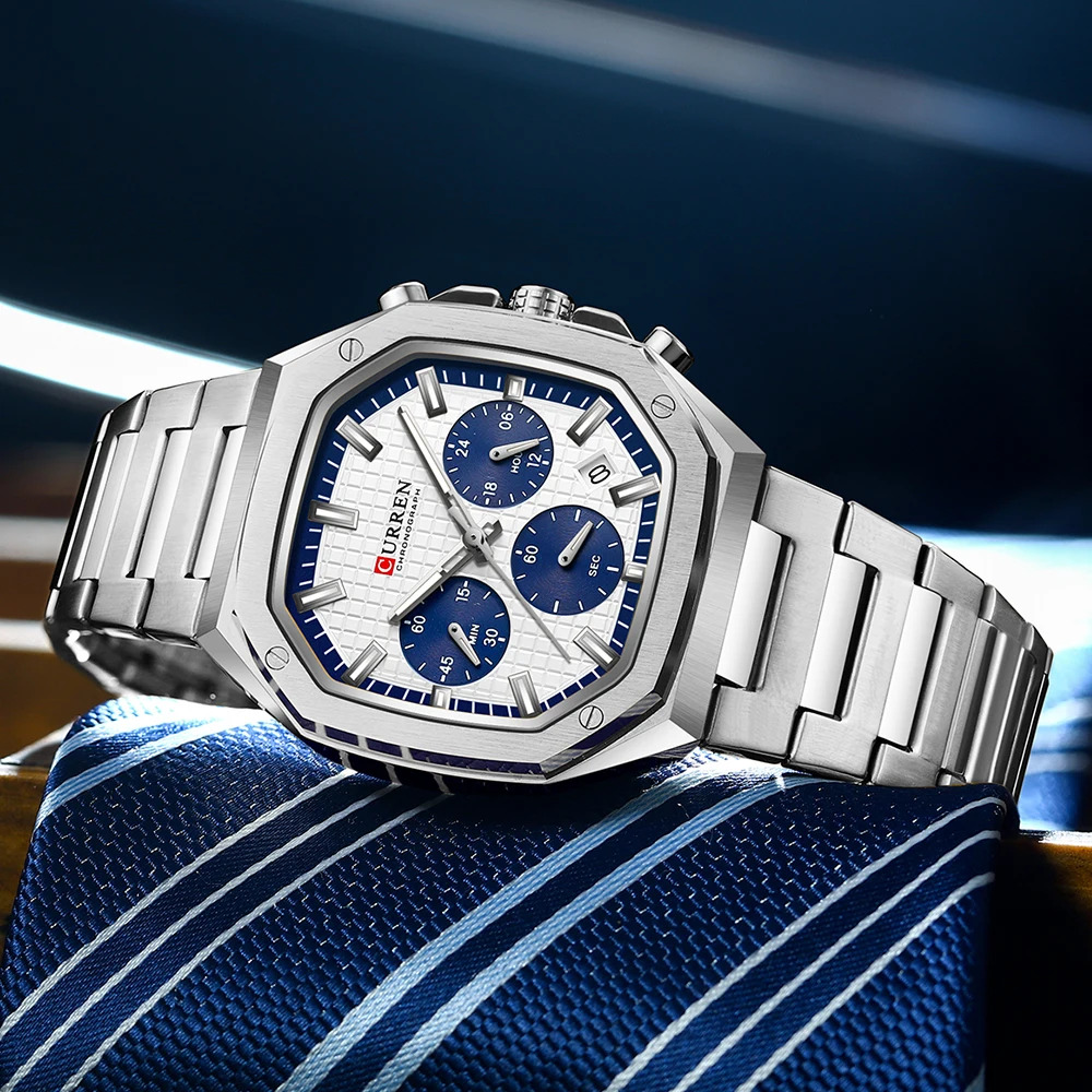 Curren 8459 Silver-White - 2