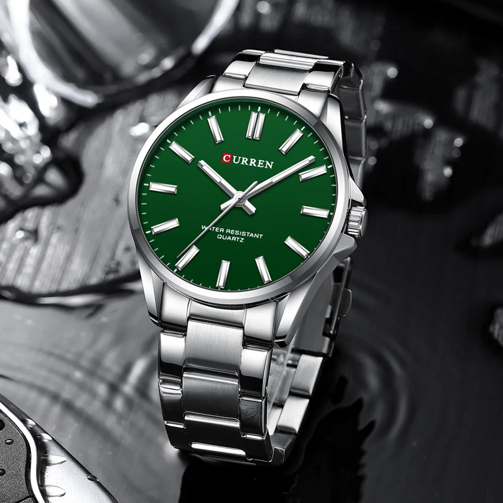 Curren 9090 Silver-Green - 2