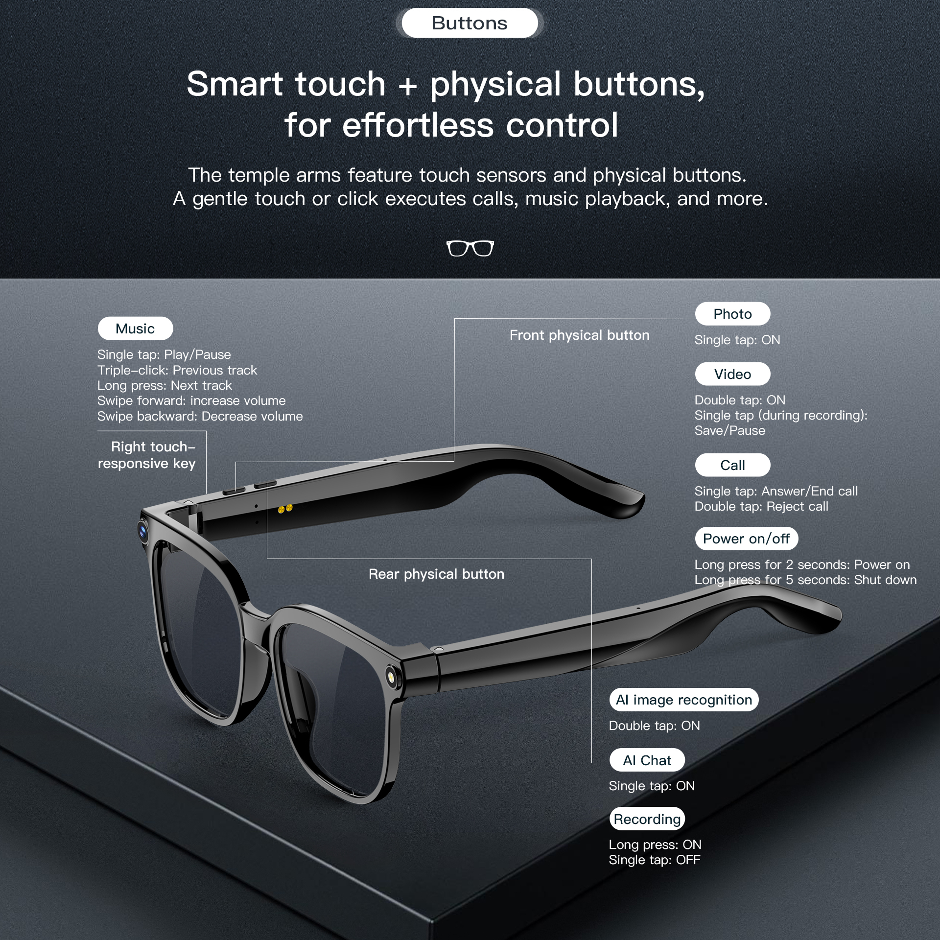 Cмарт-окуляри з AI-помічником M02S Black - 6