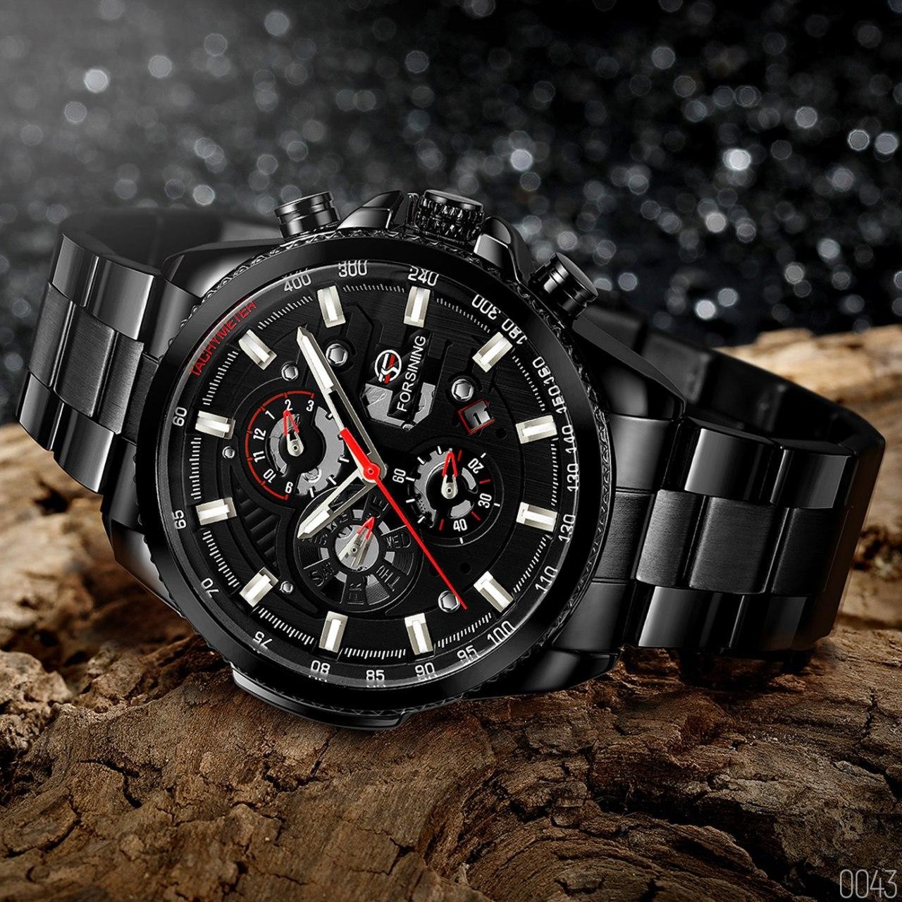 Forsining 6909 All Black-Red - 2