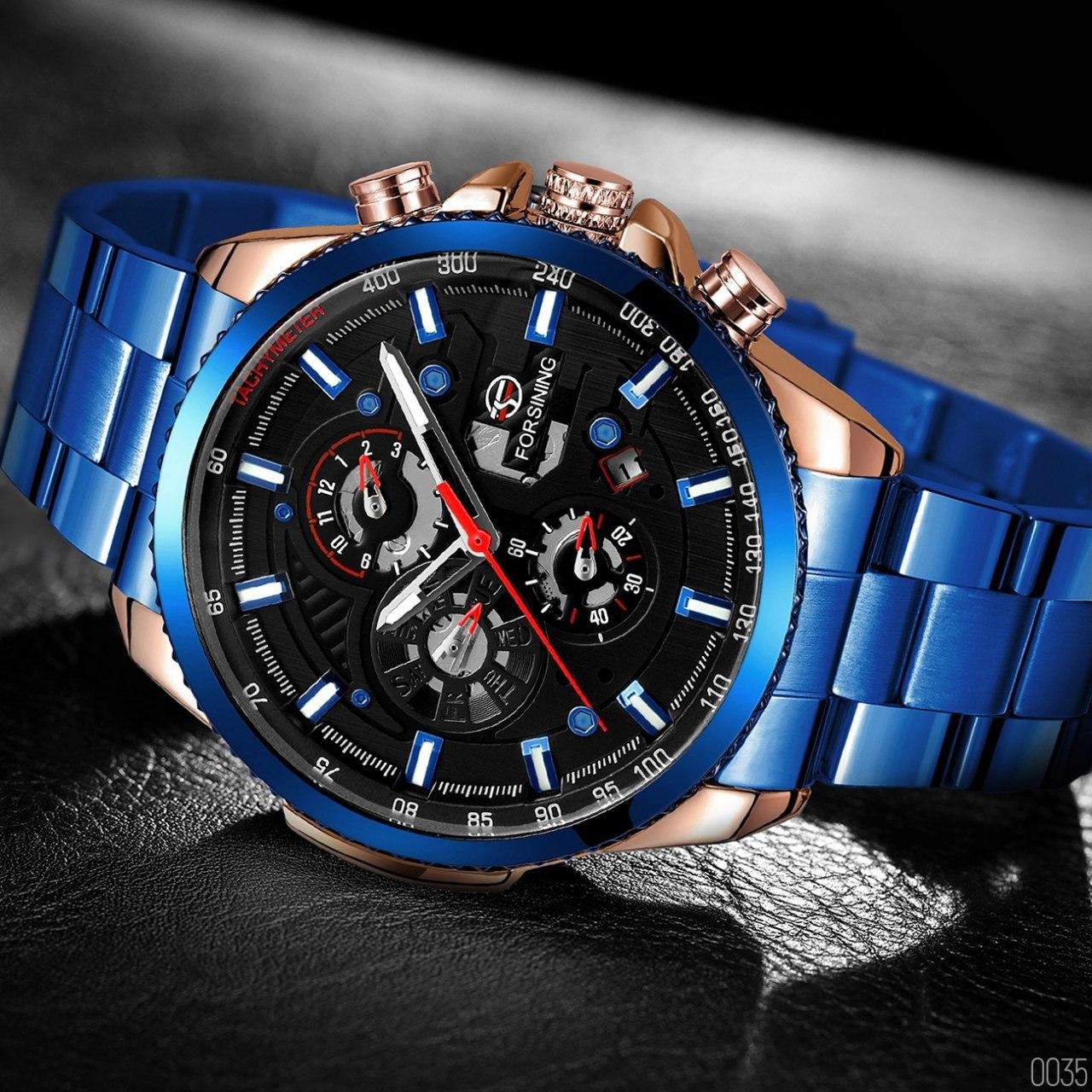 Forsining 6909 Blue-Cuprum-Black - 2