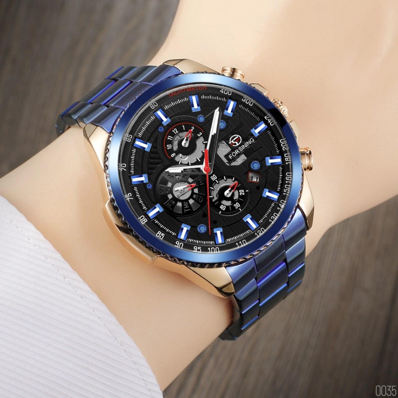 Forsining 6909 Blue-Cuprum-Black - 4