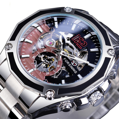 Forsining 8207 Silver-Black - 4