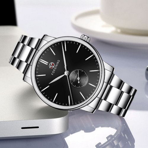 Forsining 8214 Silver-Black - 2