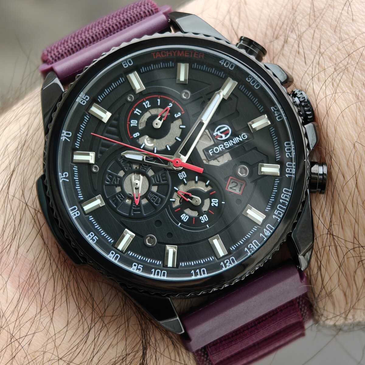 Forsining Finance Wine Red, 2 ремінці - 7