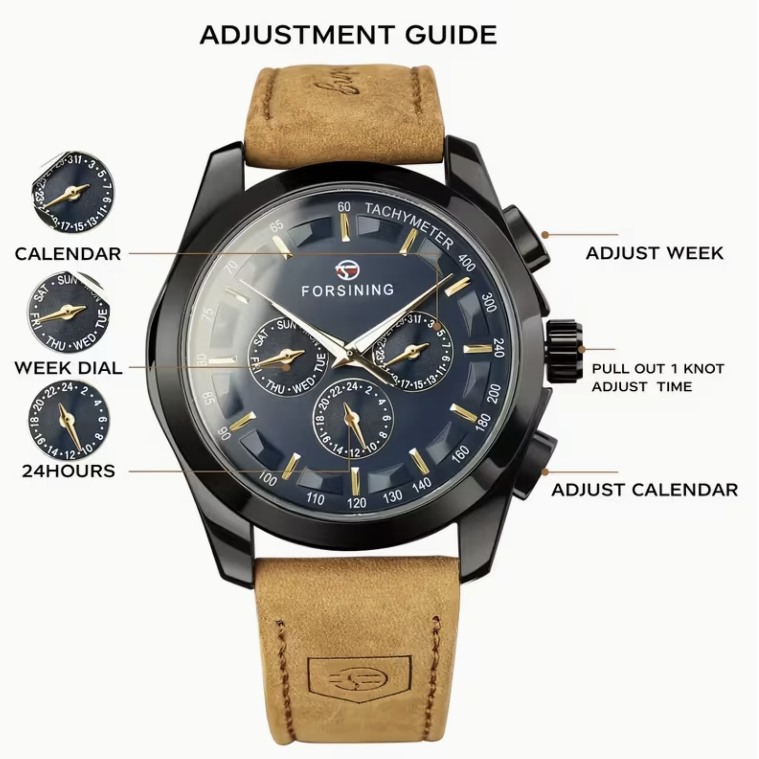 Forsining Walker Limited Blue & Black, 2 ремінці - 5