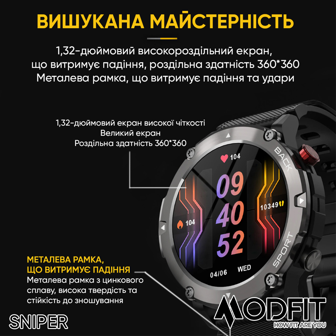 Modfit Sniper Black-Silver 36 мм. - 6