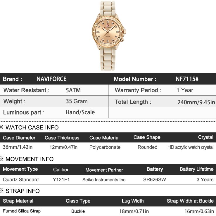 Naviforce Evelin 5 Bar - 10