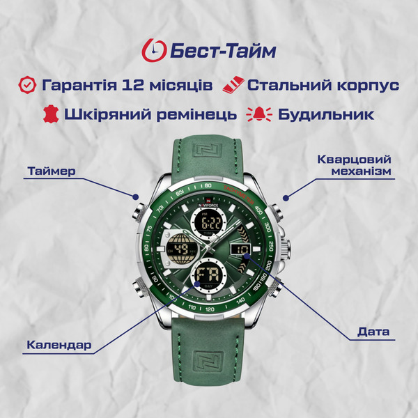 Naviforce Fly Army Hook Green, 2 ремінці - 5