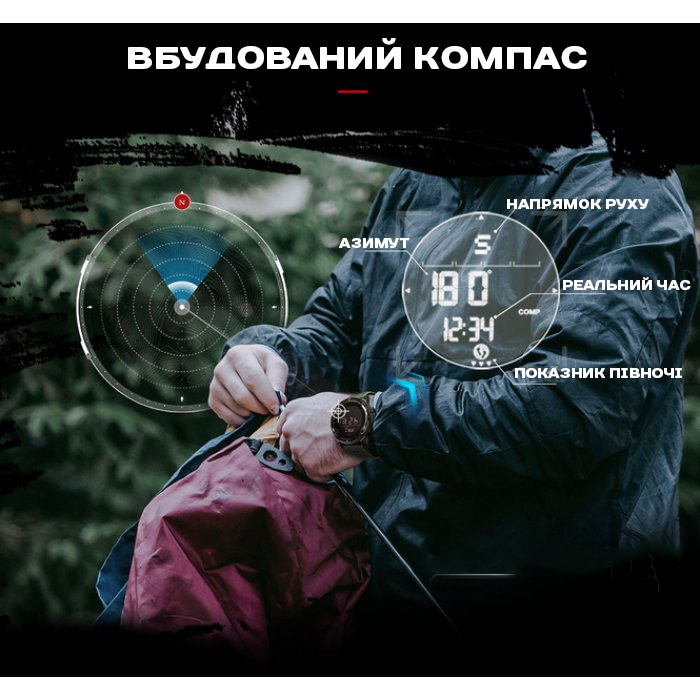 North Edge Alps Black з компасом, 2 ремінці - 5