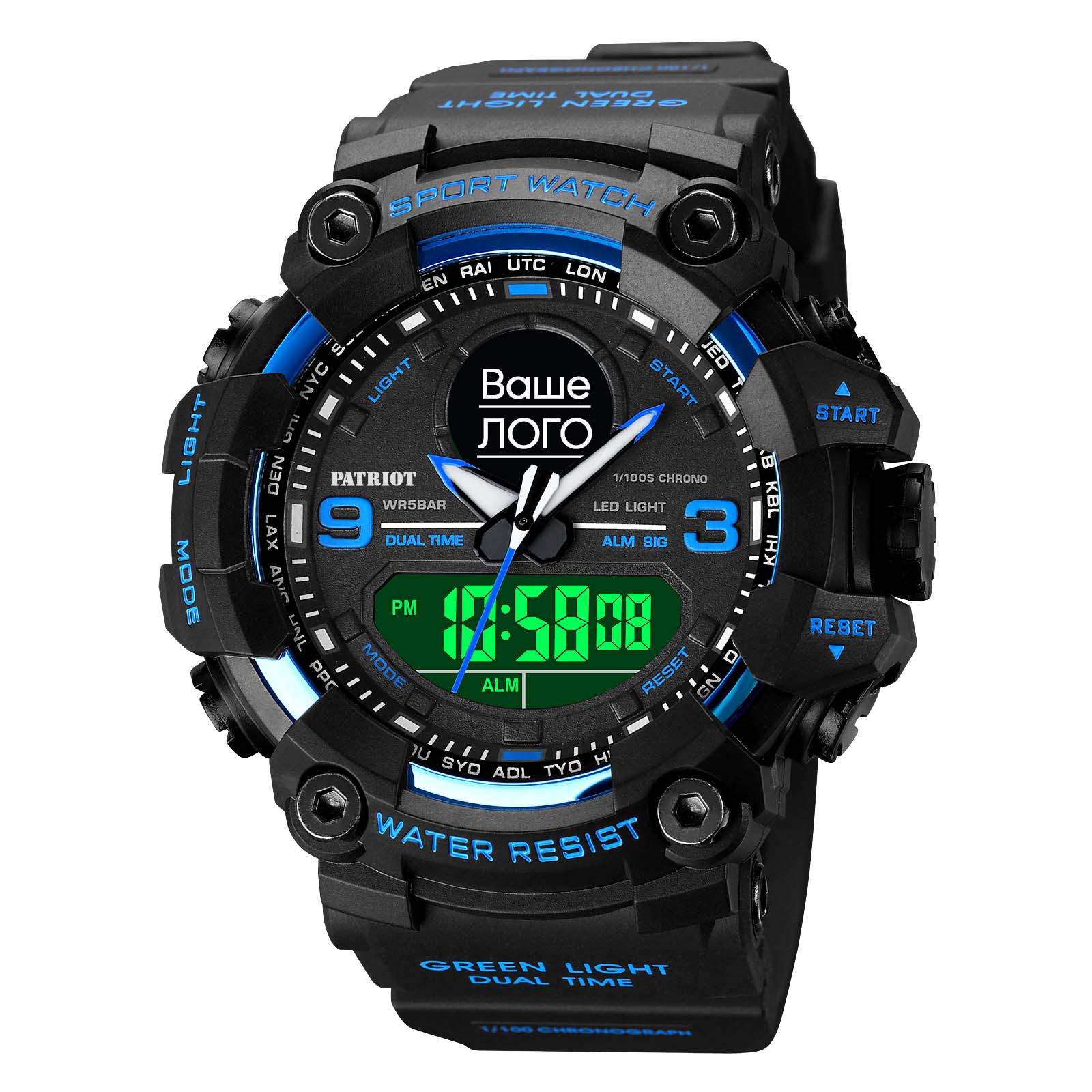 Patriot 001BUUA Ваше лого Чорні з синім + Коробка - 2