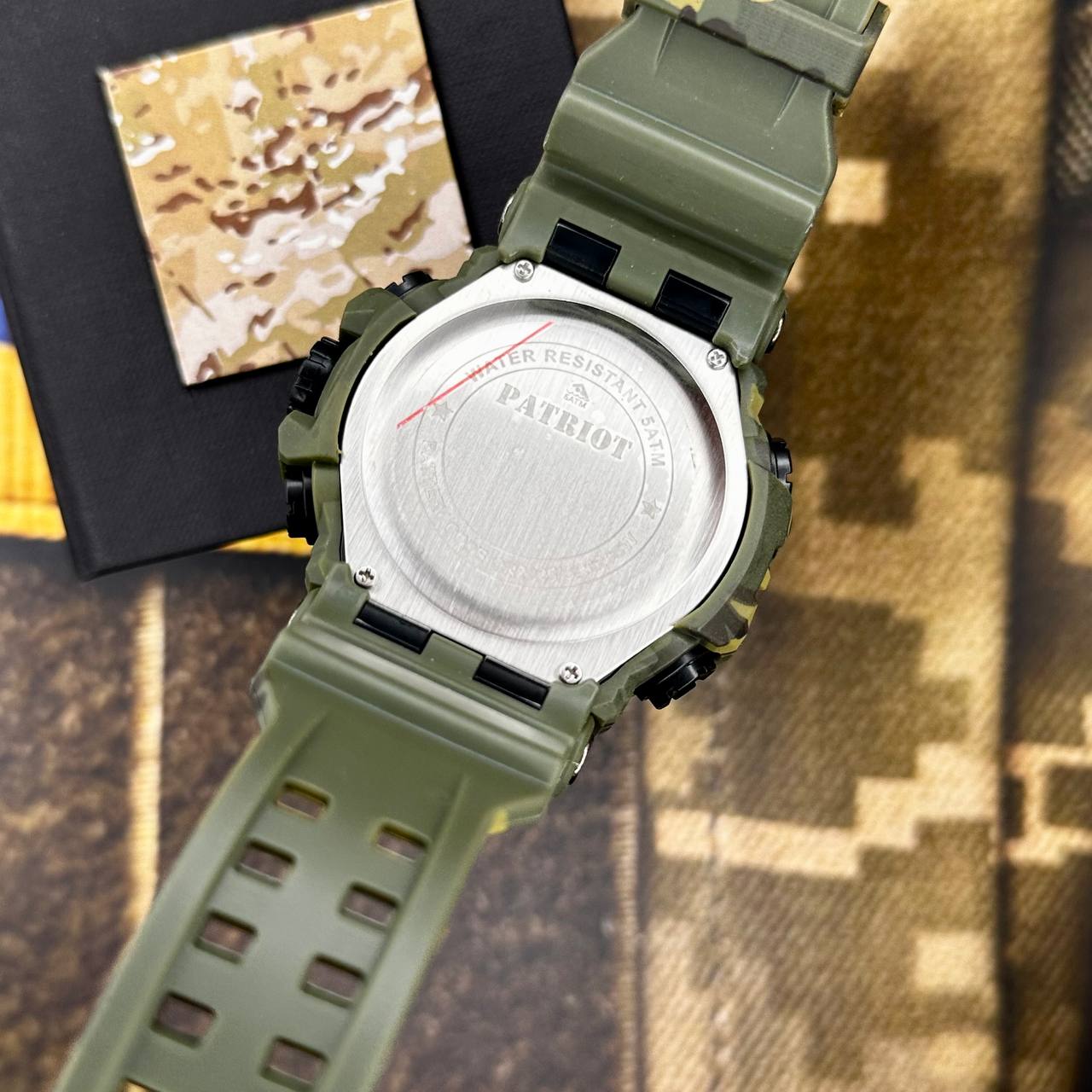 Patriot 002CMGRUASI Тризуб срібло Зелений камуфляж + Коробка. - 4