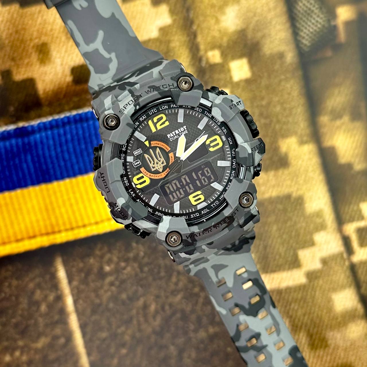 Patriot 002CMGYUAGD Тризуб золото Сірий камуфляж + Коробка. - 3