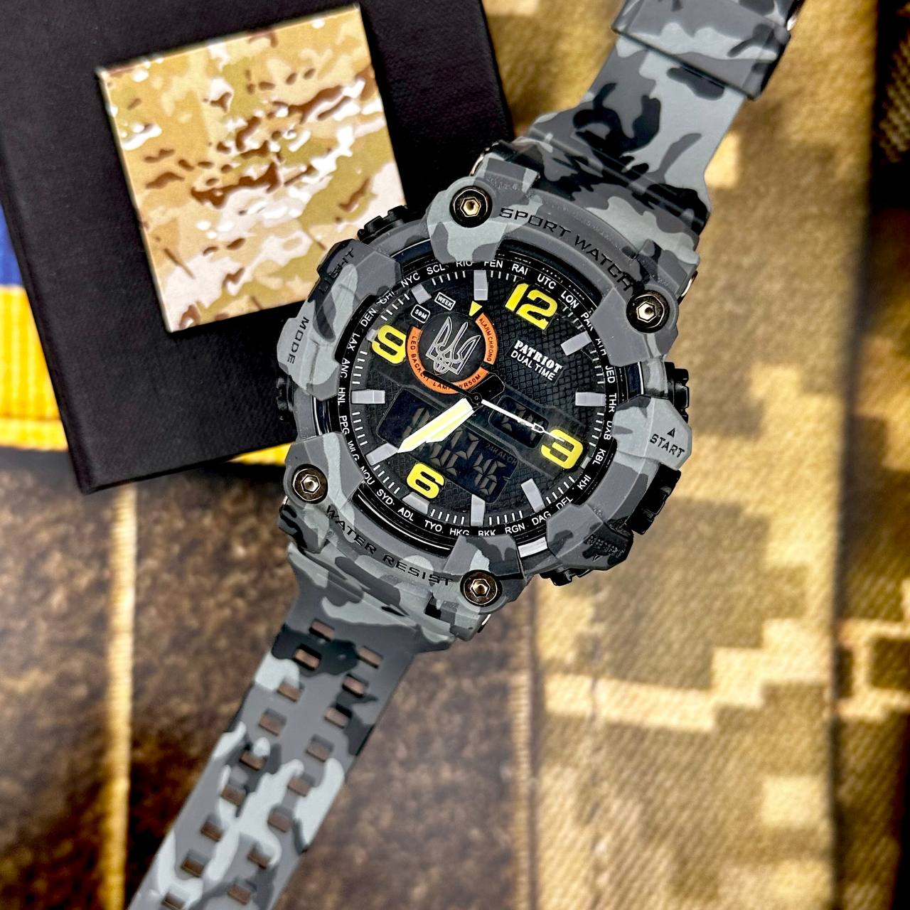 Patriot 002CMGYUASI Тризуб срібло Сірий камуфляж + Коробка. - 4