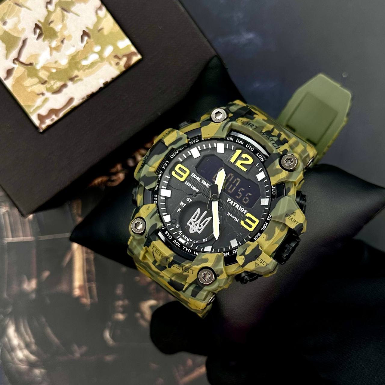 Patriot 003CMGRUASI Тризуб срібло Зелений камуфляж + Коробка. - 4