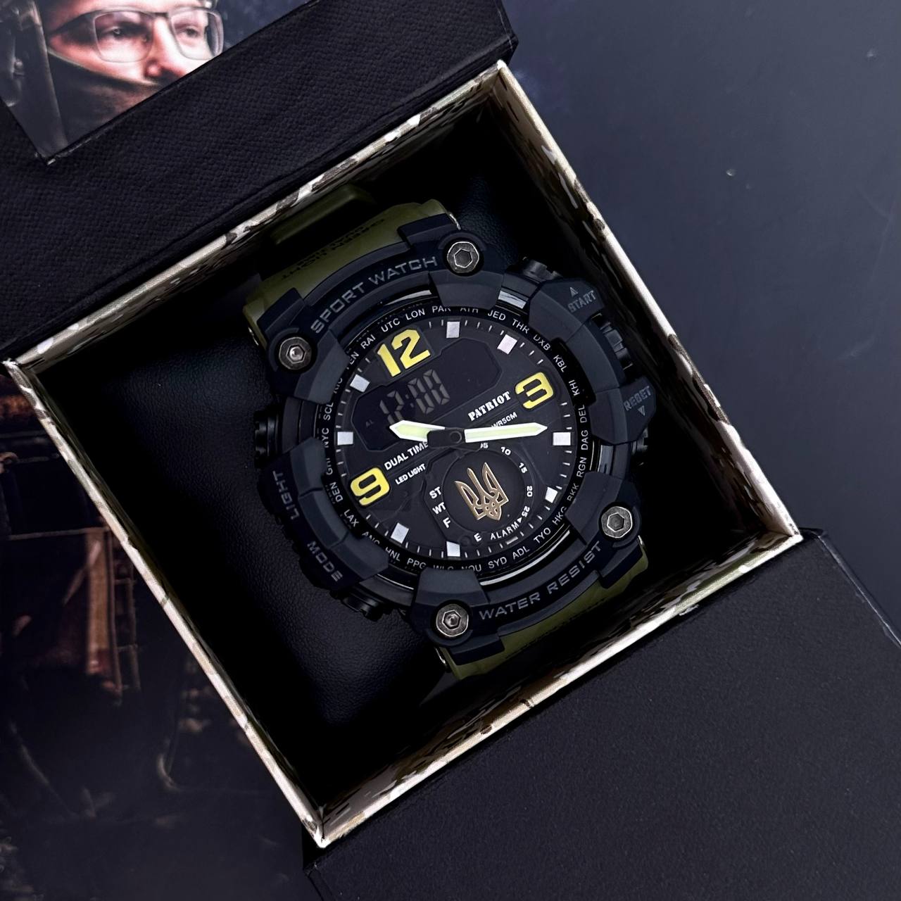 Patriot 004AGUAGD Тризуб золото Зелені + Коробка. - 4