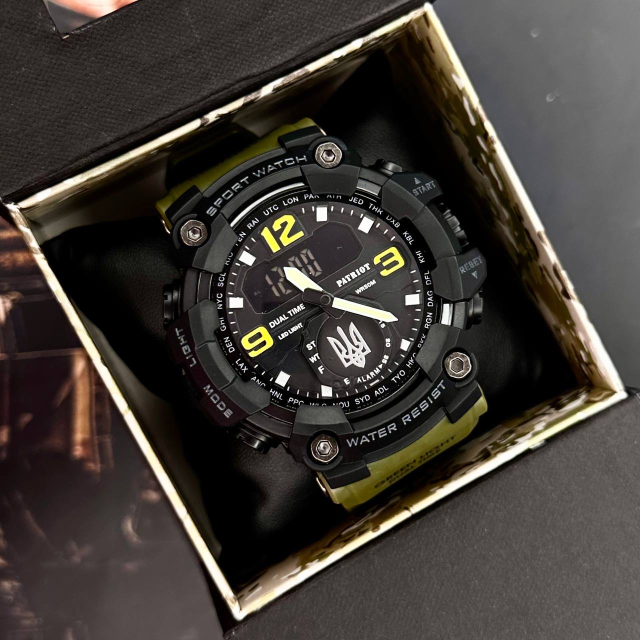 Patriot 004AGUASI Тризуб срібло Зелені + Коробка. - 4