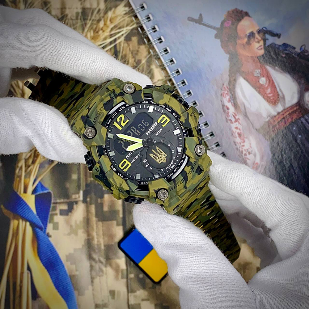 Patriot 004CMGRUAGD Тризуб золото Зелений камуфляж + Коробка. - 2