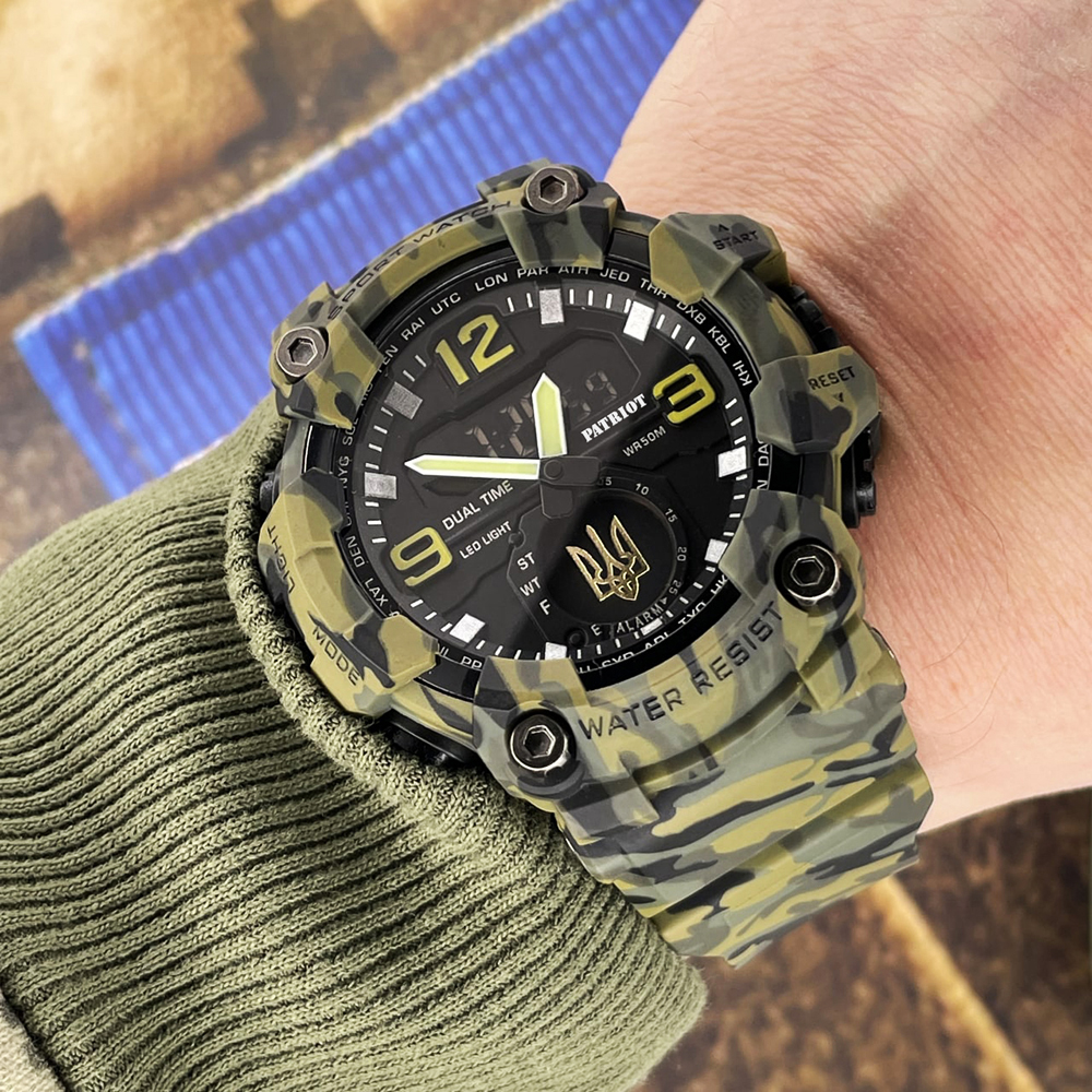 Patriot 004CMGRUAGD Тризуб золото Зелений камуфляж + Коробка. - 5