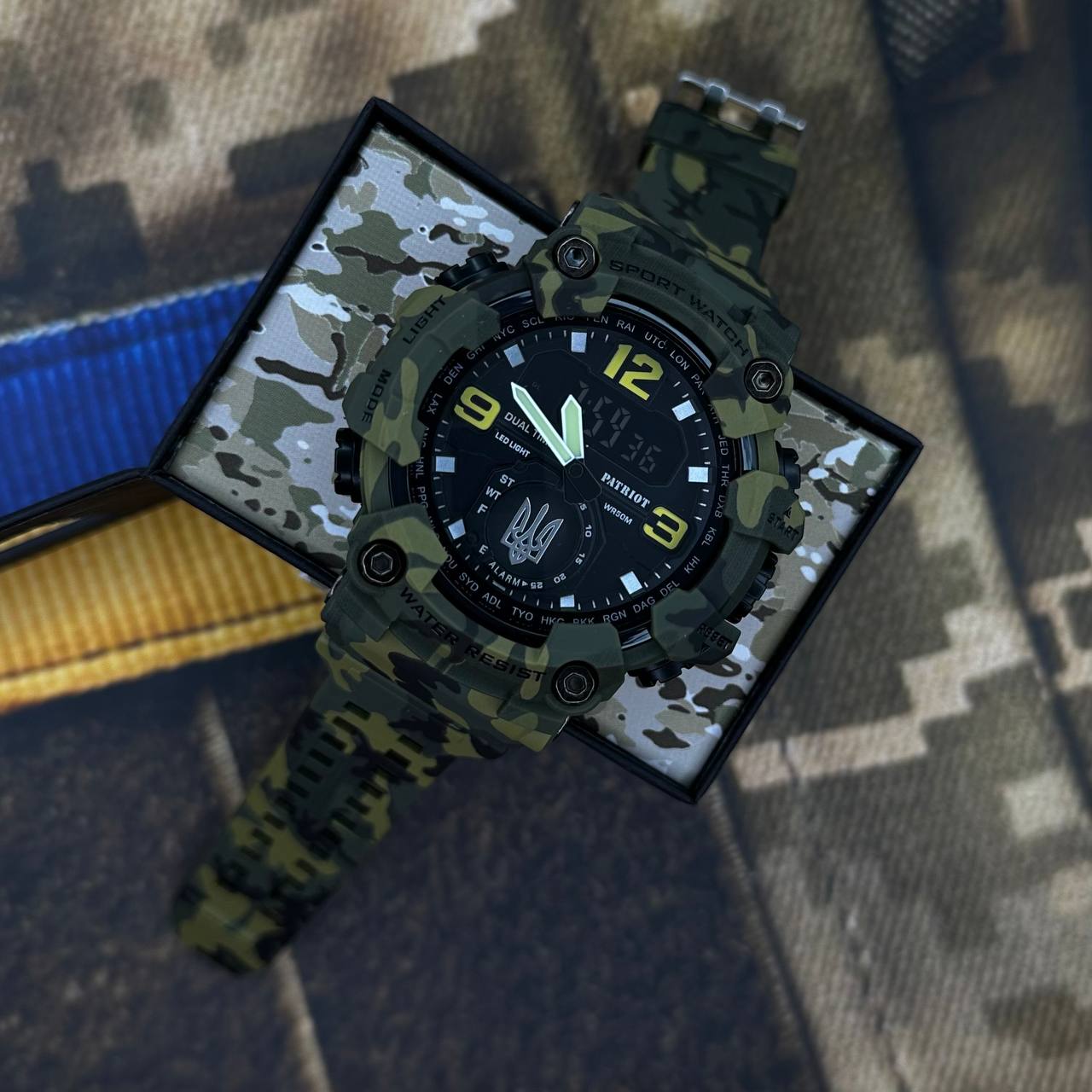 Patriot 004CMGRUASI Тризуб срібло Зелений камуфляж + Коробка. - 3