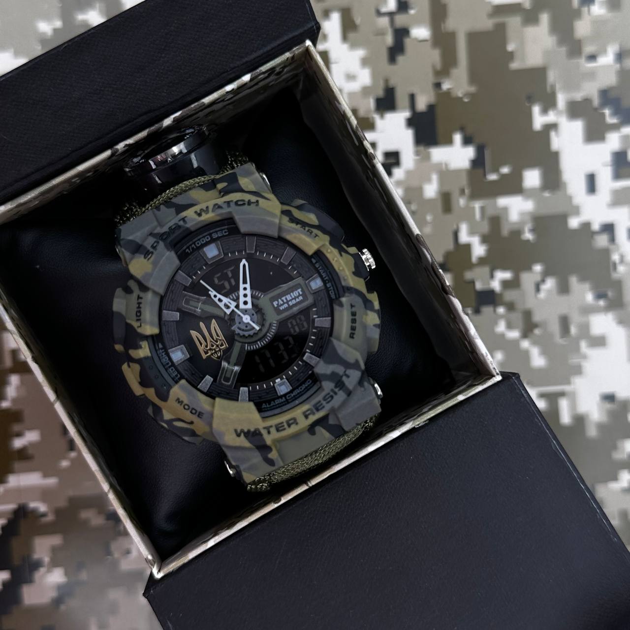 Patriot 005 Тризуб золото Camo Green Паракордовий ремінець Army Green + Коробка. - 4