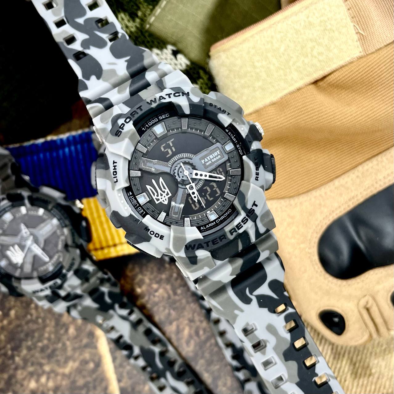 Patriot 005 Тризуб срібло Camo Grey + Коробка. - 3