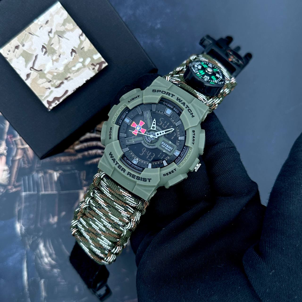 Patriot 005AGSU ЗСУ Паракордовий ремінець Camo Green + Коробка - 2