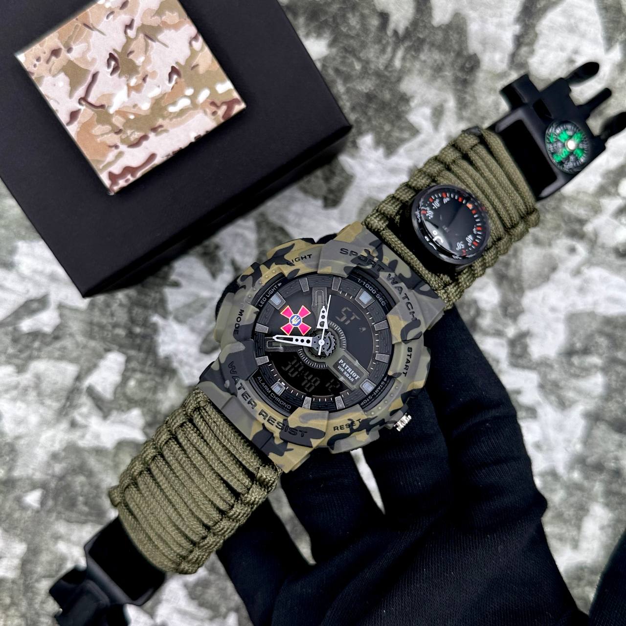 Patriot 005CMGRSU ЗСУ Зелений камуфляж Паракордовий ремінець Army Green + Коробка. - 2
