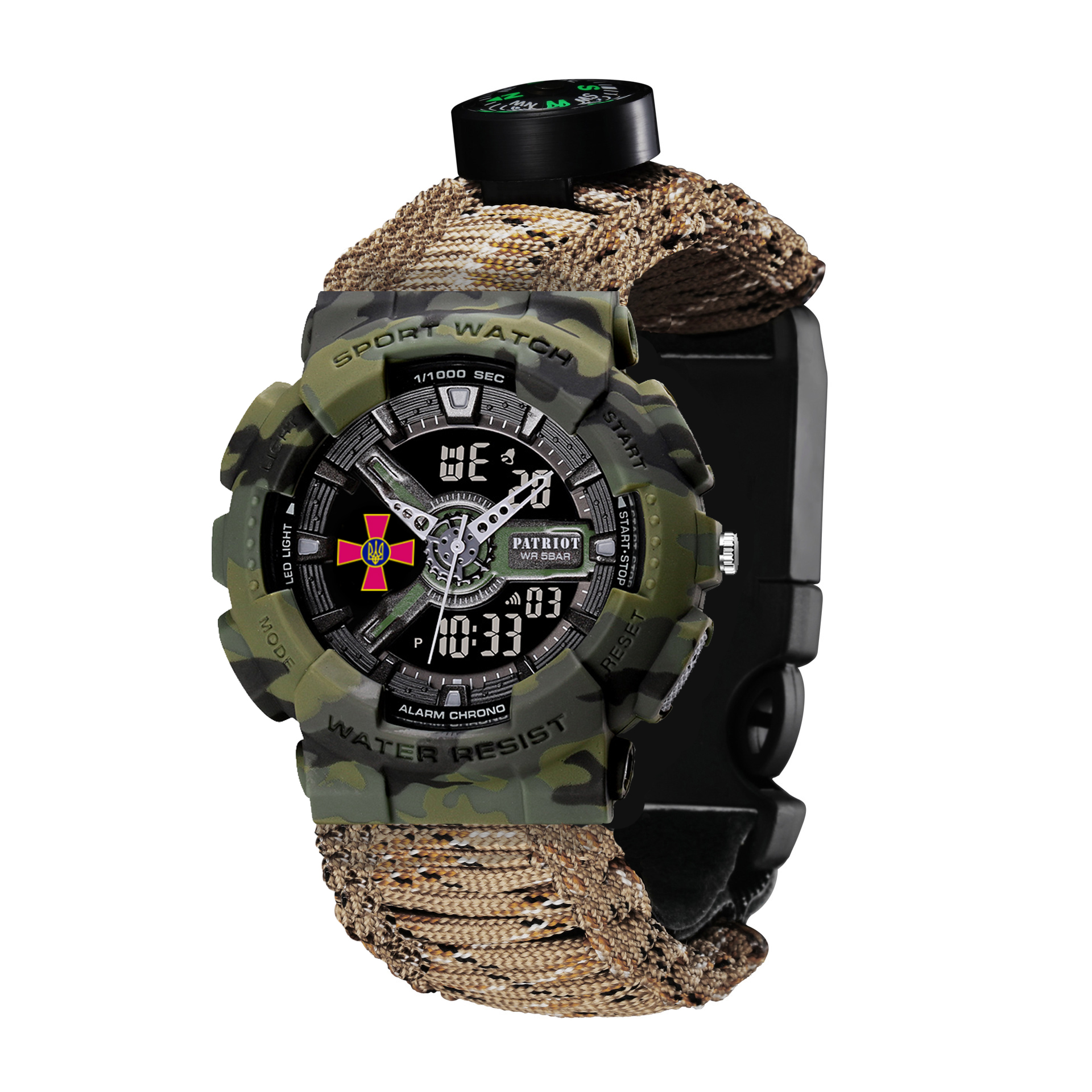 Patriot 005CMGRSU ЗСУ Зелений камуфляж Паракордовий ремінець Desert Camo + Коробка - 2