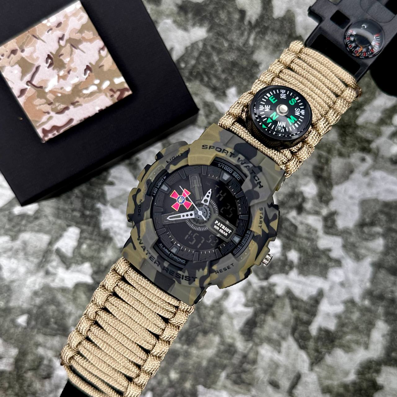 Patriot 005CMGRSU ЗСУ Зелений камуфляж Паракордовий ремінець Khaki + Коробка. - 3