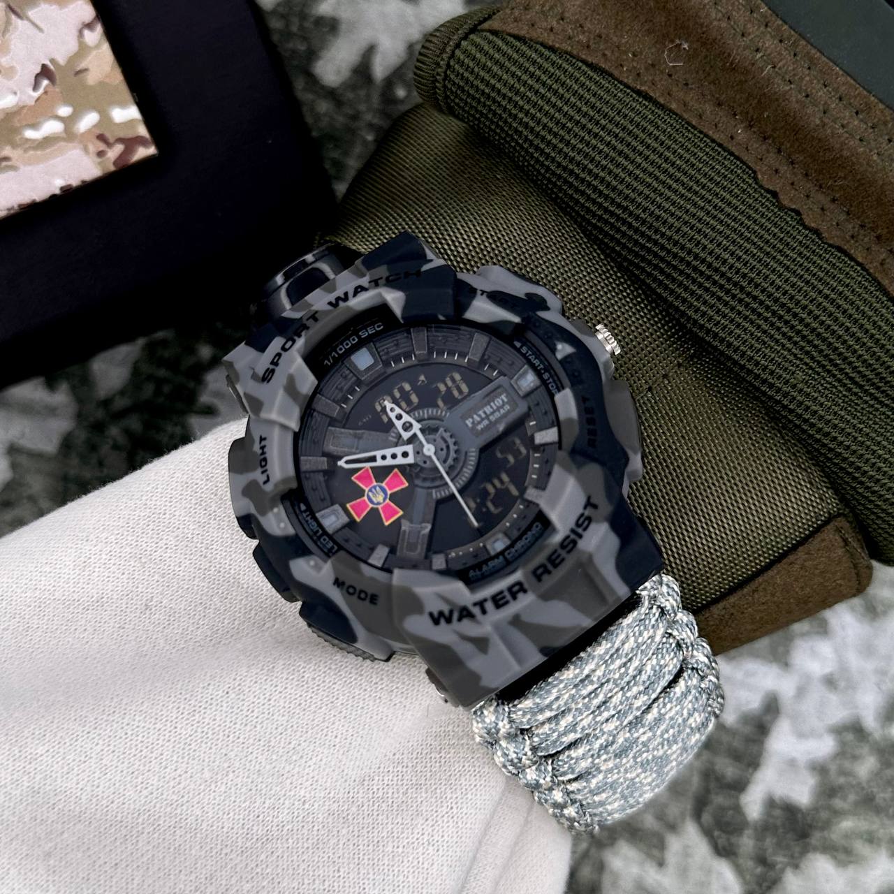 Patriot 005CMGYSU ЗСУ Сірий камуфляж Паракордовий ремінець ACU + Коробка. - 4