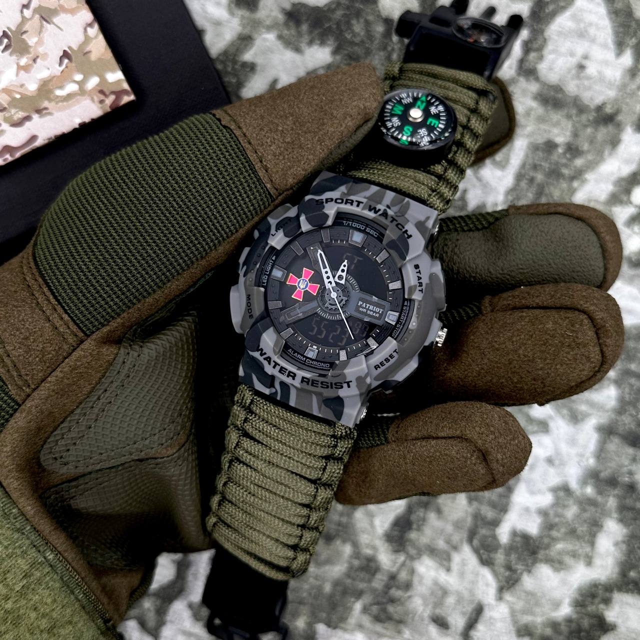 Patriot 005CMGYSU ЗСУ Сірий камуфляж Паракордовий ремінець Army Green + Коробка - 3